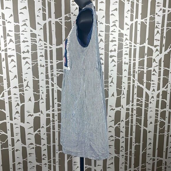 Savanna Jane Floral Embroidered Striped Dress M - Picture 2 of 9